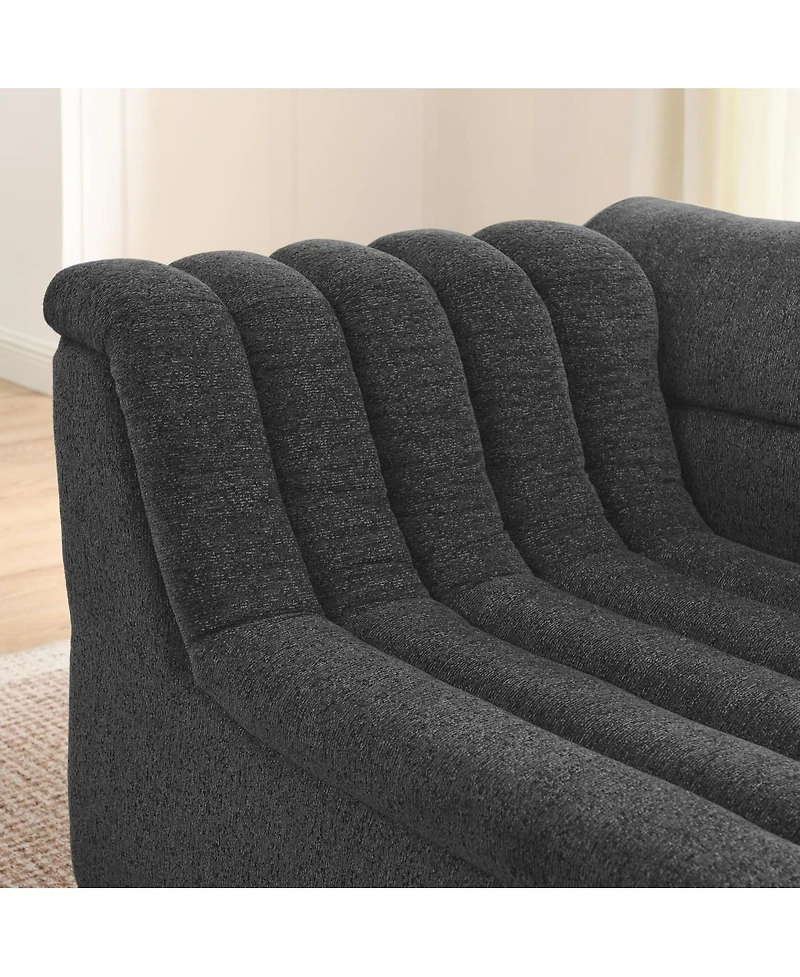 Streamdale Furniture 135" U-Shaped Modular Sectional Sofa with Chaise & Movable Ottoman