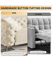 Streamdale Furniture 97.7" 3-in-1 Convertible Sleeper Sofa with Pull Out Bed & Ottoman