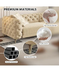 Streamdale Furniture Apricot 3-in-1 Convertible Sleeper Sofa, 28.4" Deep Seat Pull Out Sofa Bed