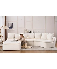 Streamdale Furniture 133" Modular U-Shaped Sectional Sofa with Removable Recliner