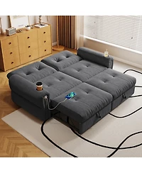 Streamdale Furniture Multi-functional 80.4" Chenille convertible sofa bed for living rooms bedrooms.