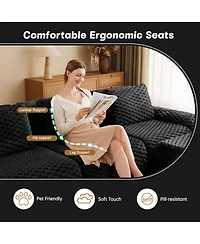 Streamdale Furniture Modern Modular Sectional Sofa, Flannelette Fabric, 4-Seater Couch