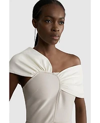 Karen Millen Women's Asymmetric Strap Knit Midi Dress