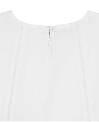 Calvin Klein Girls' 8-16 Poplin Short-Sleeve Flutter Top