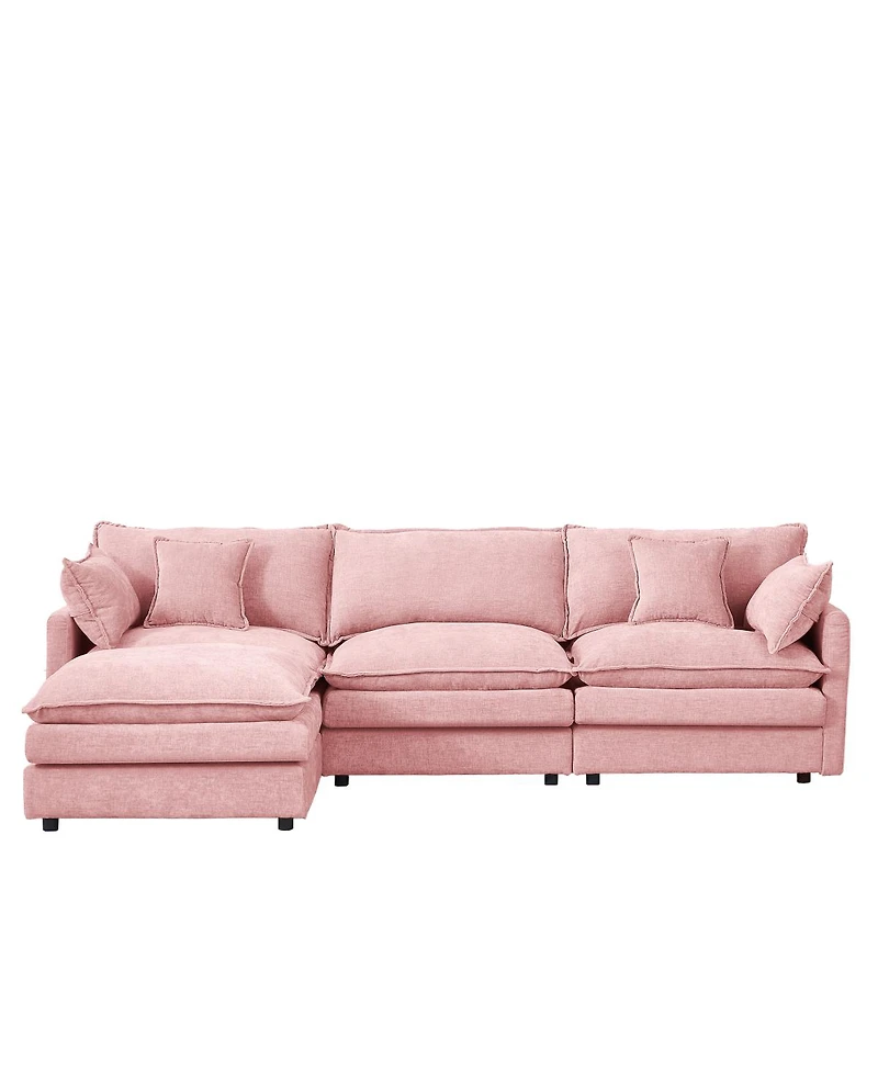 Streamdale Furniture Modular Sectional Sofa, 102 Inch L Shaped Couch with Ottoman