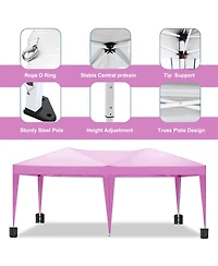 Streamdale Furniture 10'x20' Folding Canopy with 6 Removable Sidewalls & Upf 50+ Gazebo