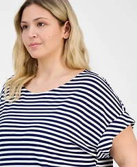 Jones New York Plus Dolman-Sleeve Tie-Hem Top
