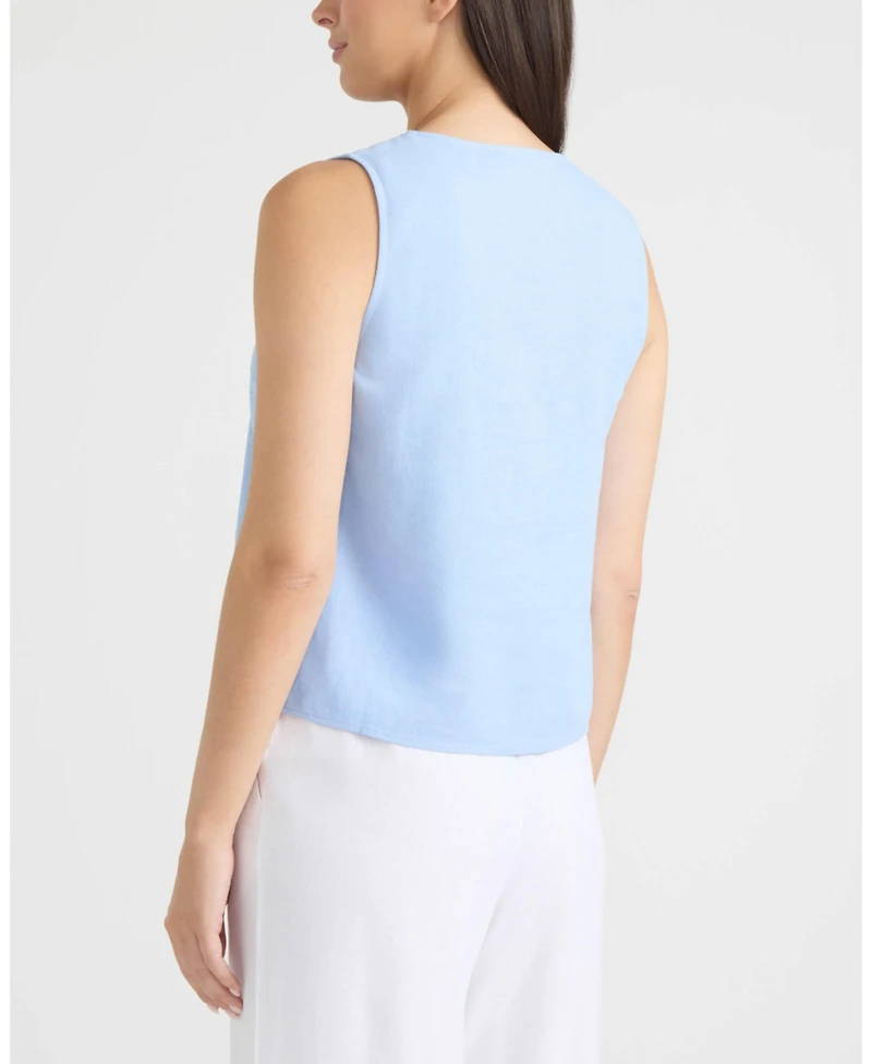 Ellen Tracy Women's Embroidered V-Neck Top