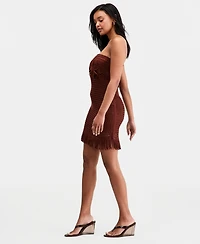 Bar Iii Women's Floral Crochet Strapless Mini Dress, Macy's Exclusive