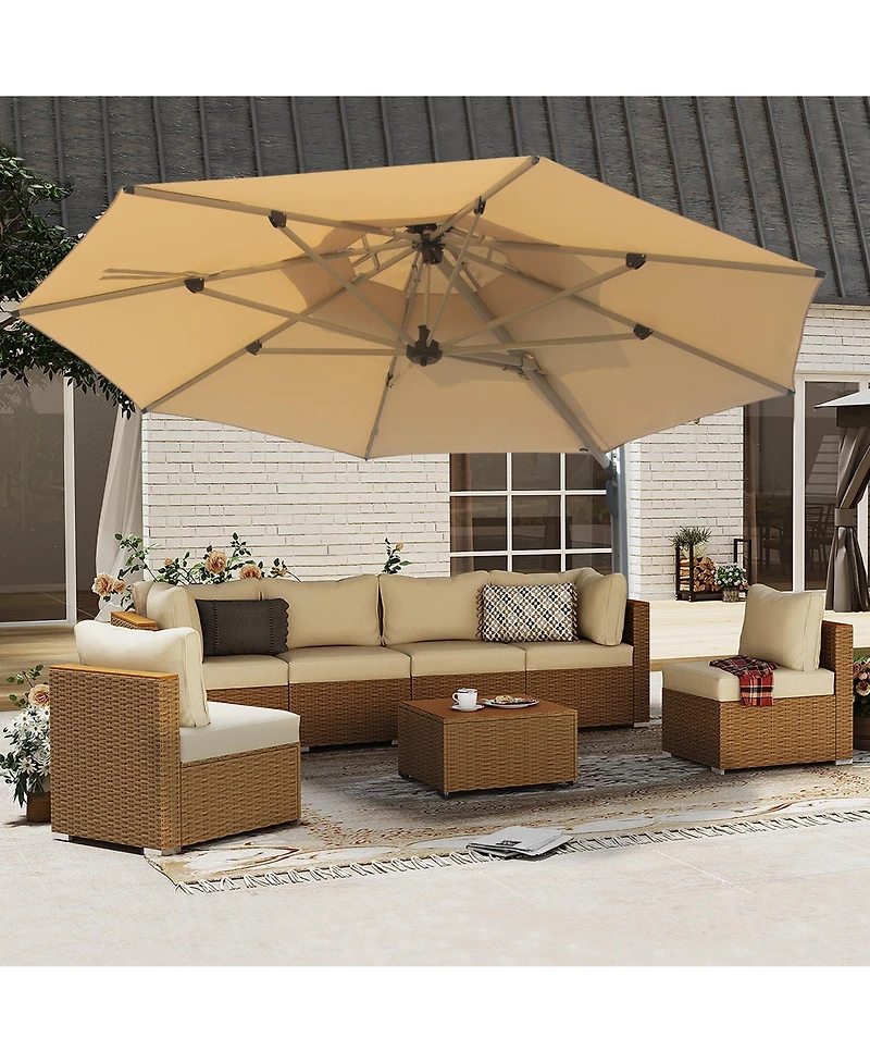 Mondawe Round Cantilever Umbrella with Center Pole