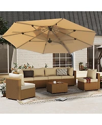 Mondawe Round Cantilever Umbrella with Center Pole