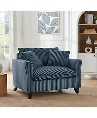 Streamdale Furniture Blue Corduroy Lazyman Sofa Chair