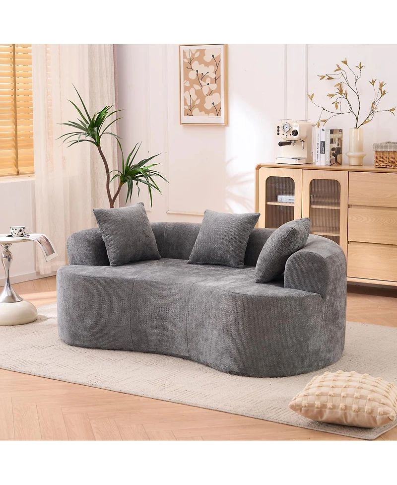 Streamdale Furniture chenille self-inflating 2-seater sofa with deep cushions