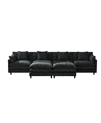 Streamdale Furniture 140.9" U-shaped modular sectional sofa with 2 ottomans, 4 cushions, 2 pillows.