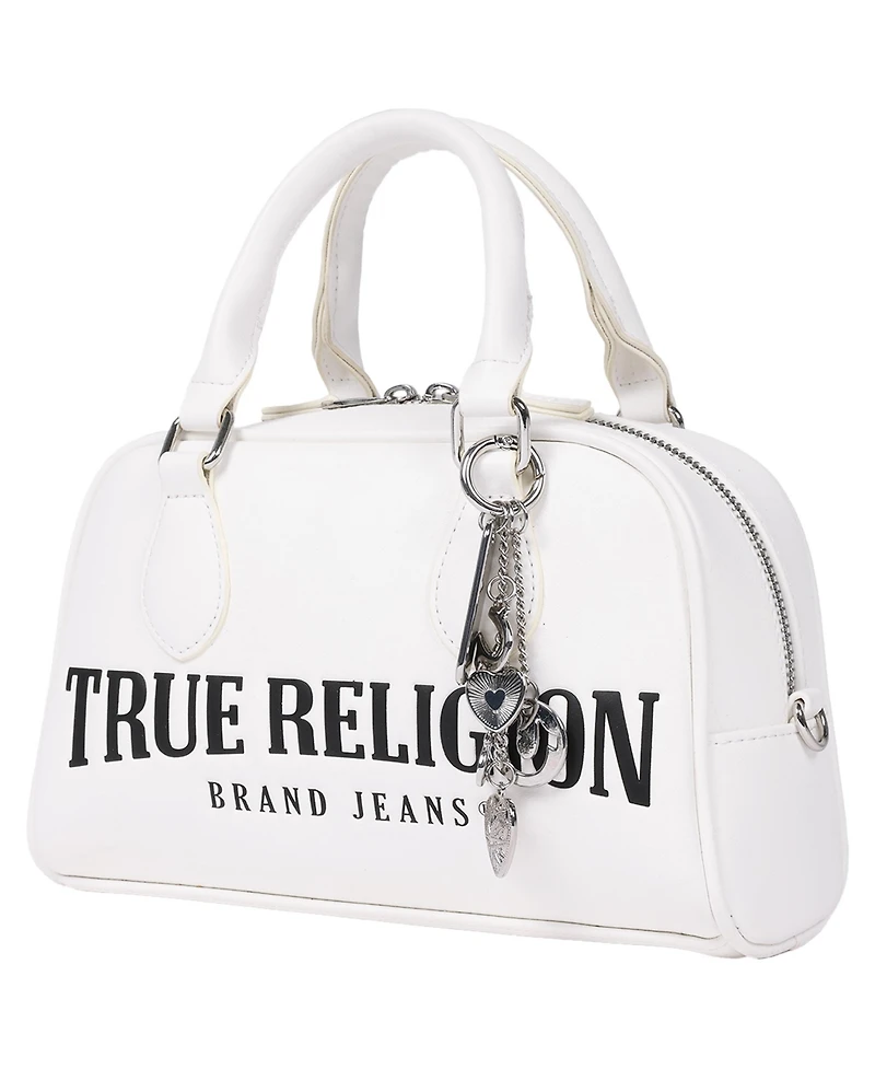 True Religion Bombe Logo Satchel with Charm