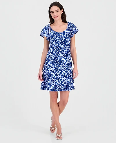 Robbie Bee Women's On/Off Shoulder Short-Sleeve A-Line Mini Dress