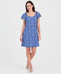 Robbie Bee Women's On/Off Shoulder Short-Sleeve A-Line Mini Dress