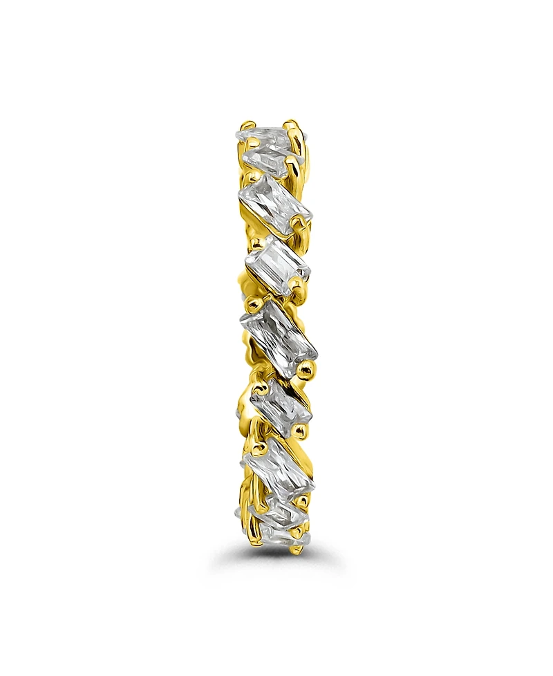 Macy's 2 5/8 Cttw 4x2mm 3x3mm Baguette Cut Cubic Zirconia Stones Alternating Eternity Band Ring