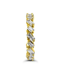 Macy's 2 5/8 Cttw 4x2mm 3x3mm Baguette Cut Cubic Zirconia Stones Alternating Eternity Band Ring