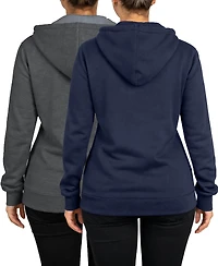 Blue Ice Women's Galaxy By Harvic Loose Fit Super Heavyweight Fleece Lined Full-Zip Hoodie-2 Pack