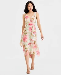 Adrianna Papell Women's Cascading Tiered Midi Dress