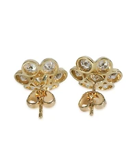 Pre-Owned Bvlgari Yellow Gold Diamond Vintage Flower Cluster Earrings