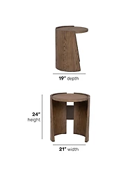 Cayden 24" Veneers Round End Table