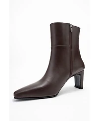 Forever & Always Shoes Women's Kyoto Leather Block Heel Boot