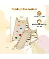 Mecale 3-in-1 Indoor Jungle Gym with Extended Slide for Toddlers