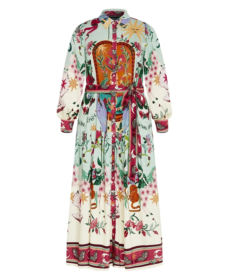 City Chic Women's Ezra Dreamscape Print Maxi Dress