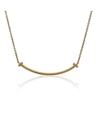 Pre-Owned Tiffany & Co Yellow Gold Diamond Small Model Tiffany T Necklace