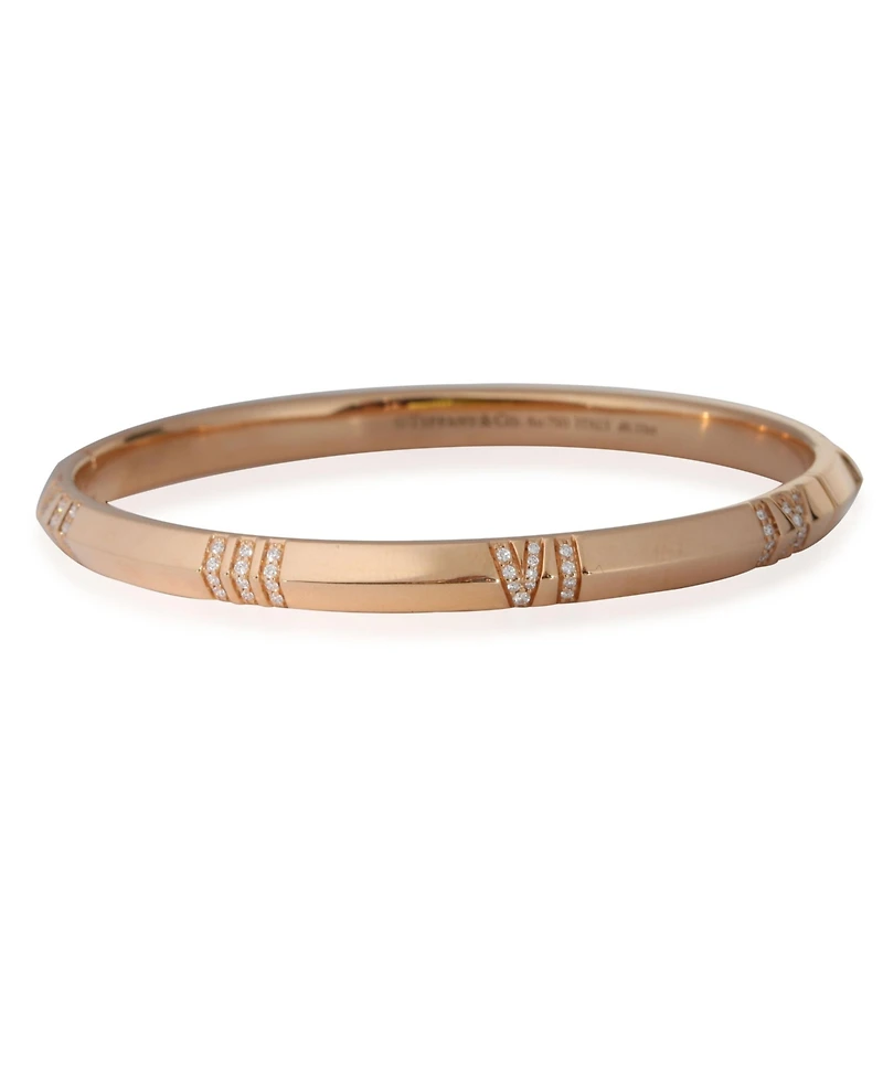 Pre-Owned Tiffany & Co Atlas Bracelet in 18k Rose Gold 0.33 Ctw