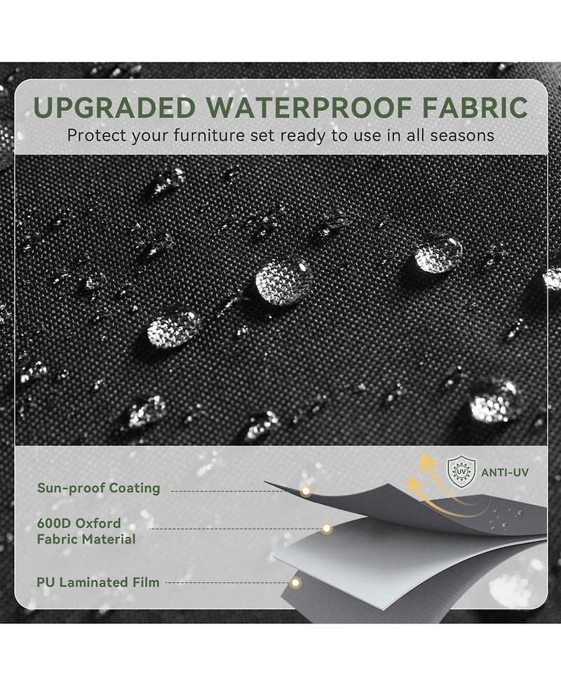 Aoxun 6-Piece Black Wicker Outdoor Sectional Sofa Set with Grey Cushions and Glass-Top Coffee Table