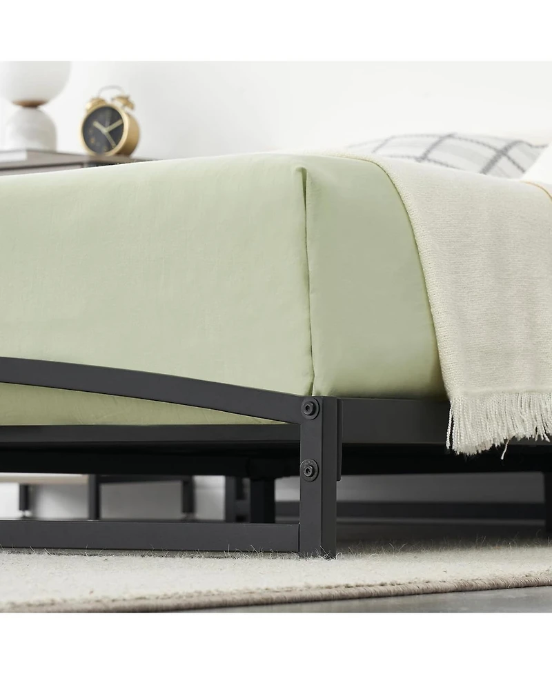 gaomon Simple Upholstered Panel Bed Frame, Modern Bed Base with Comfortable Headboard