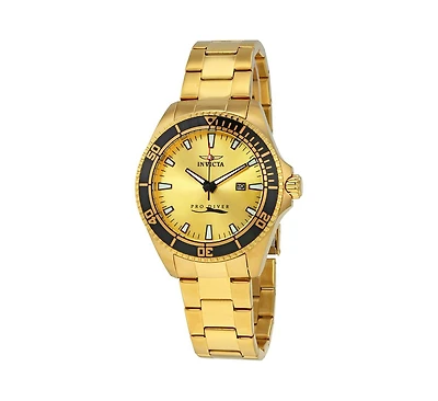 Invicta Men's 15186 Pro Diver Quartz Gold Dial Watch