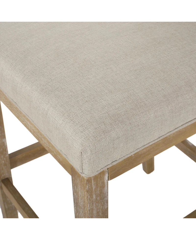 Streamdale Furniture Modern Bar Stool with Rubberwood Legs & L-Backrest Set of 2