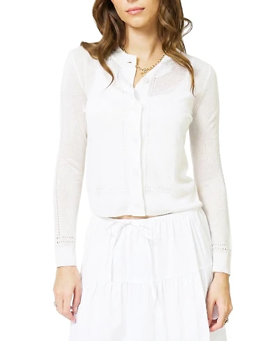 Central Park West Women's Serena Sheer Pointelle Cardigan