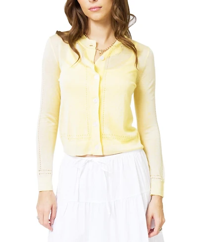 Central Park West Women's Serena Sheer Pointelle Cardigan
