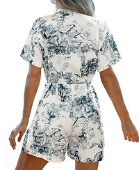 Cupshe Women's Collared Zipper Closure Unlined Romper