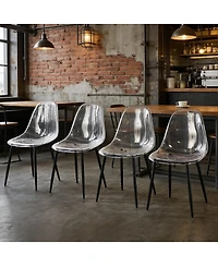 Streamdale Furniture Contemporary Transparent Dining Chair with Metal Legs