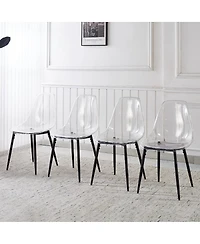 Streamdale Furniture Contemporary Transparent Dining Chair with Metal Legs