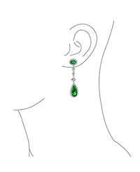 Bling Jewelry Canary Yellow Royal Halo Cz Teardrop Chandelier Earrings Plated