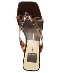 Dolce Vita Women's Brevel Vinyl Jelly Thong Low Block Heel Dress Sandals