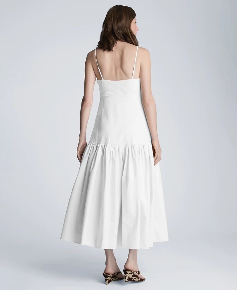 Kenneth Cole Women's Sweetheart Neck Bubble Flounce Midi Dress