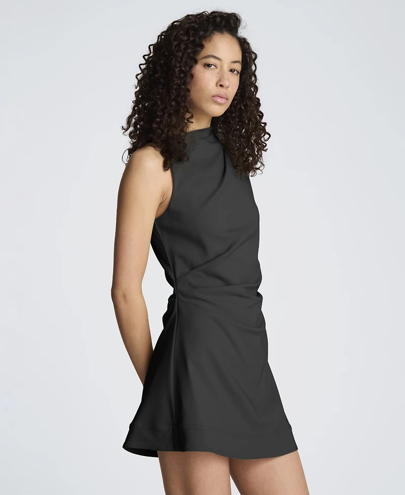 Kenneth Cole Women's Mock Neck Cascade Detail Mini Dress