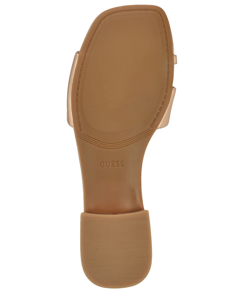 Guess Women's Tablita Embellished Toe Flat Slip-On Sandal