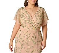 Adrianna Papell Plus V-Neck High-Low Dress