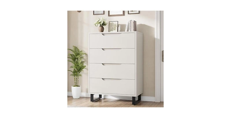 gaomon 4 Dresser for Bedroom, 41.5" Tall Dresser, Freestanding Vertical Drawer Cabinet with Storage