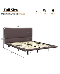 Streamdale Furniture Led Floating Bed Frame Full