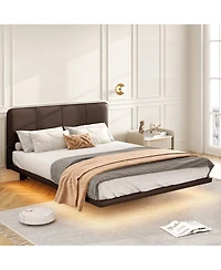 Streamdale Furniture Led Floating Bed Frame Full